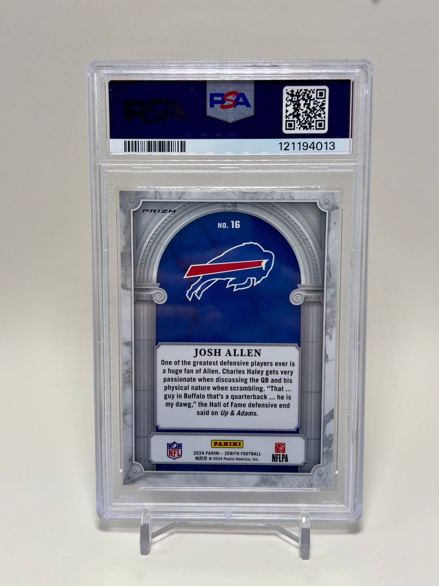 2024 ZENITH - Josh Allen - #16 - Z Marquee-Orange - GEM MT 10